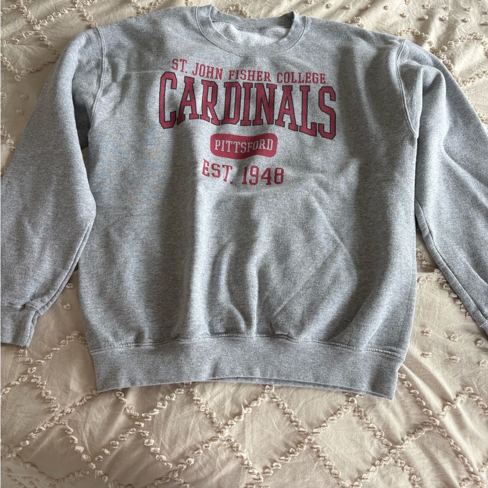 St. John Fisher College Cardinals Gray Crewneck Sweatshirt